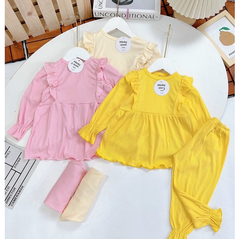 Bộ đồ bé gái dài tay cánh tiên cổ tròn từ 8-20kg