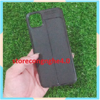 Ốp lưng Realme C11 autofocus giả da chống sốc màu đen