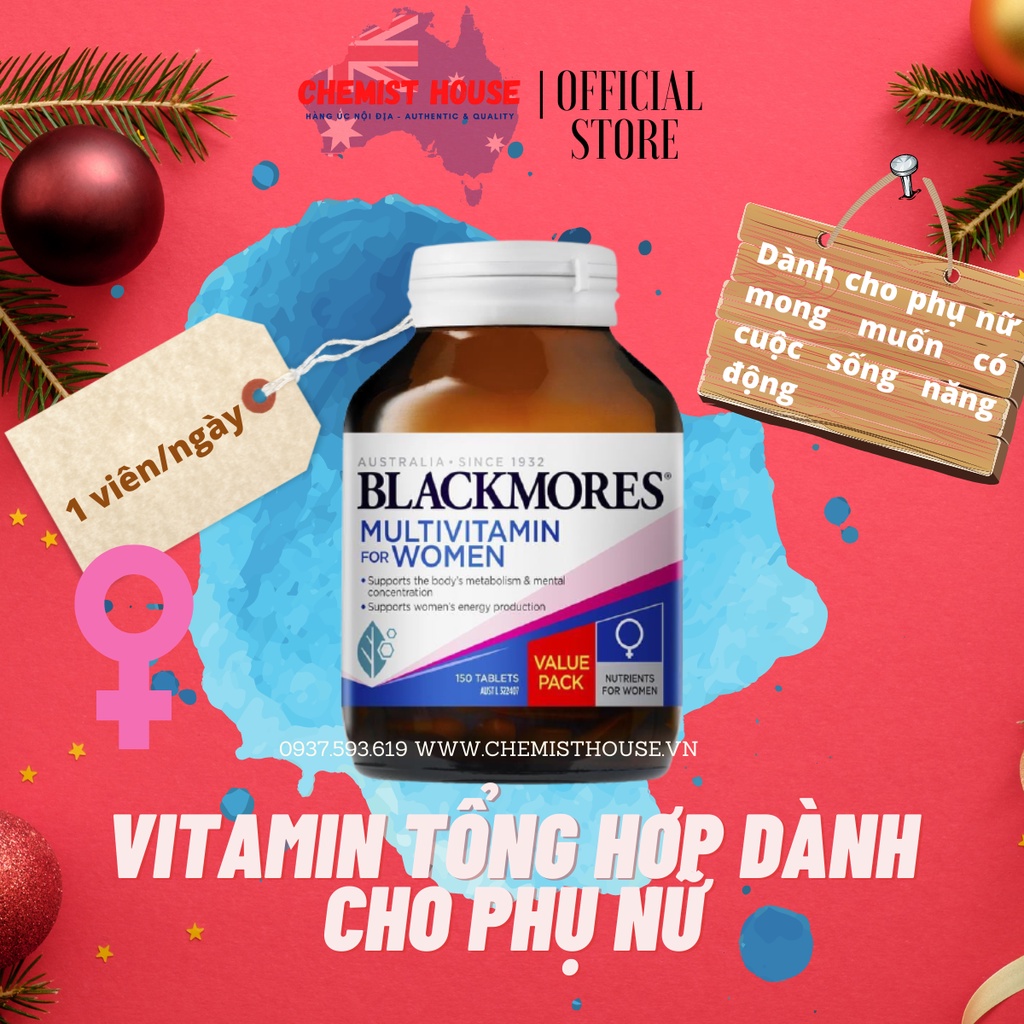 [Hàng chuẩn Úc] Vitamin tổng hợp cho phụ nữ Blackmores Multivitamin for Women DATE 2022 THANH LÝ