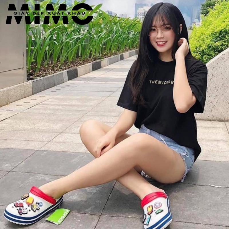 [Tặng 10 jibit] - Sục Classic, dép sục nhựa đi mưa màu trắng viền đỏ siêu êm mềm nhẹ, bền đẹp cho nữ