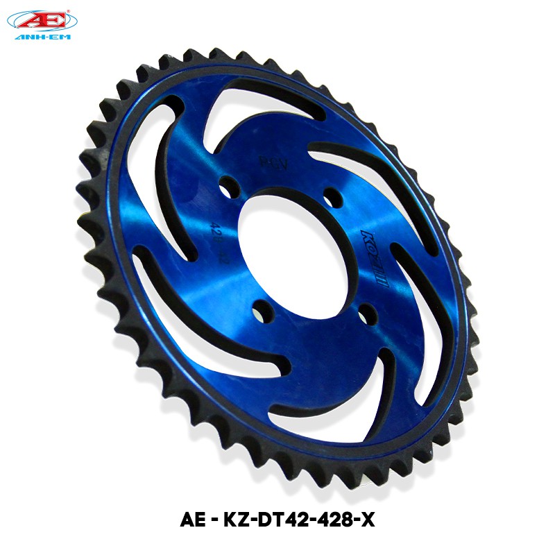 KOZI Dĩa tải (428-42T) xanh (sport) (RG/RGV/ST2K) SUZUKI SPORT - SU XIPO - RG 110 - RGV 120 - SATRIA 2000