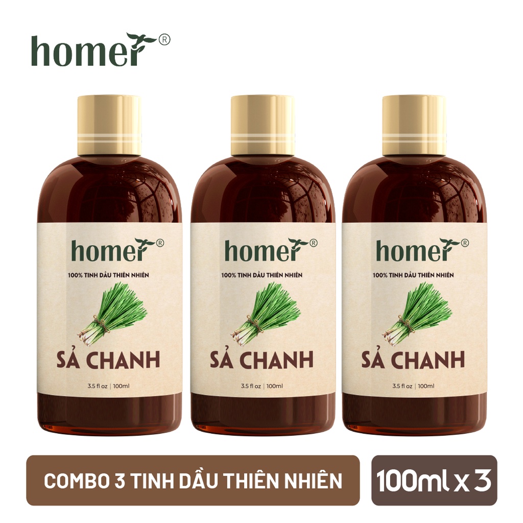 Combo 3 tinh dầu Sả Chanh Homer 20ml/chai