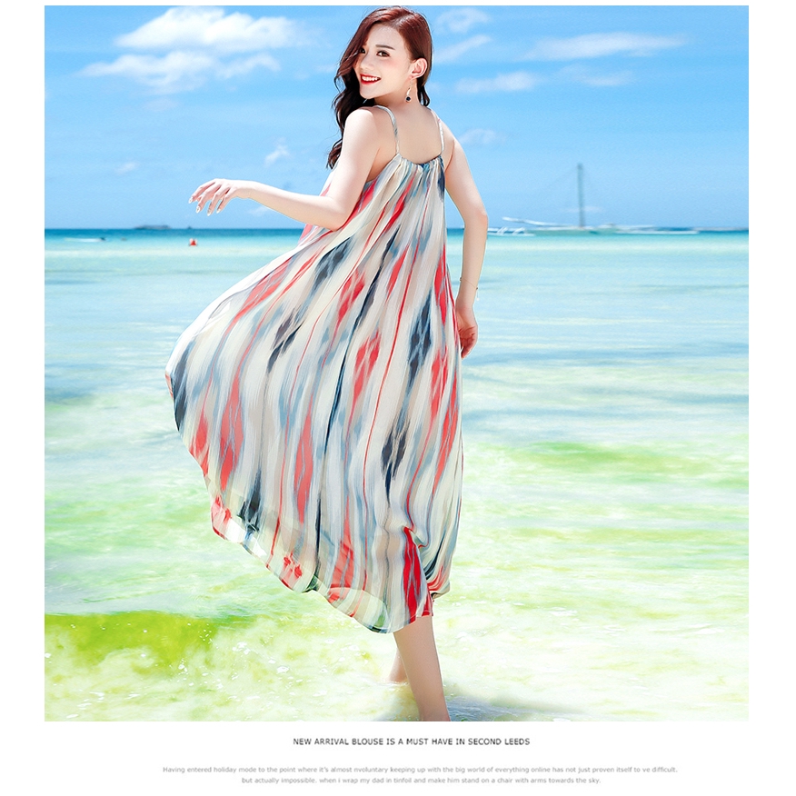 Đầm Voan Dài Không Tay Dáng Rộng Phong Cách Bohemian | BigBuy360 - bigbuy360.vn