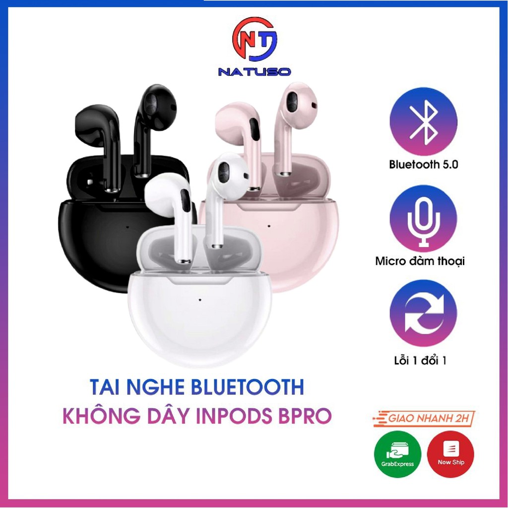 Tai nghe bluetooth không dây Inpods Bpro cảm ứng điều khiển cảm biến âm thanh HIFI cho Android iOS