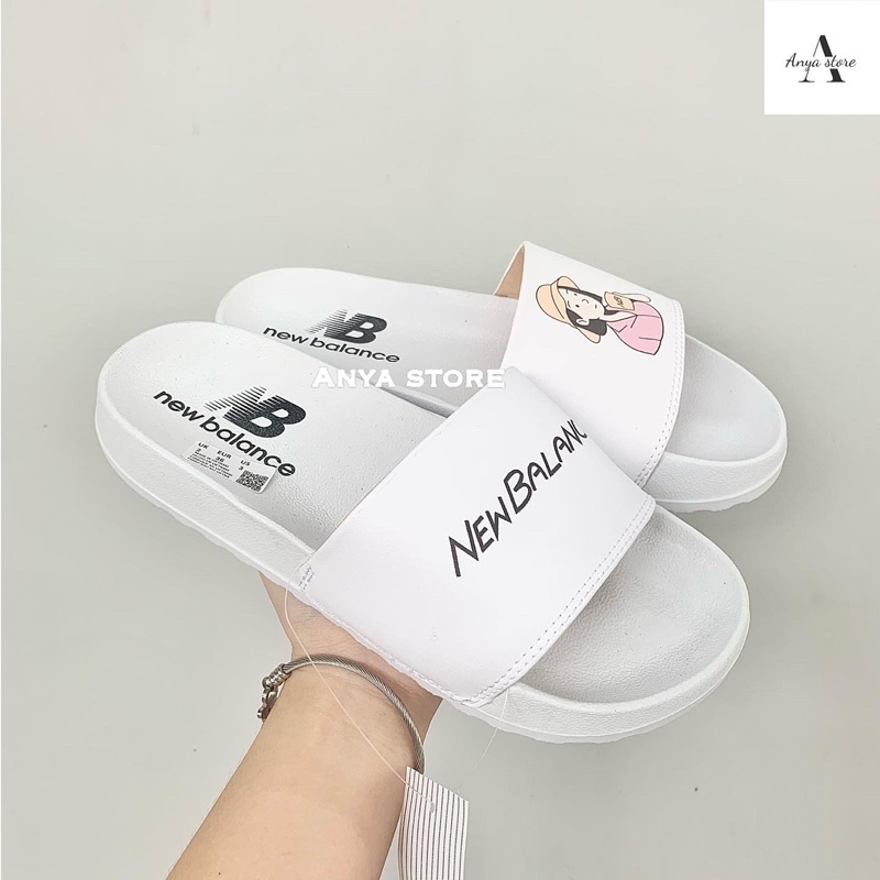 Dép New Balance Màu Xám Nữ Quai Ngang [ Fullbox + Check hàng ]