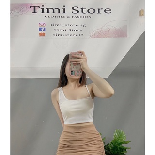 Áo lệch vai dây chéo - áo croptop có mút ngực
