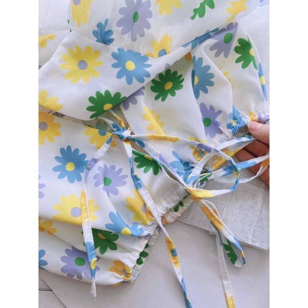 ÁO HOA BUỘC DÂY CHUN EO CLARA SIÊU XINH