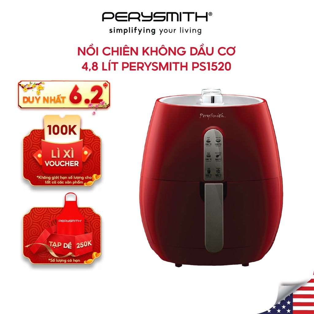 Nồi chiên không dầu cơ 4,8 lít PerySmith PS1520 loại bỏ chất béo có hại