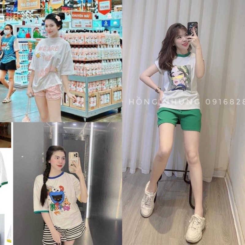 set bộ đùi cotton hoạt hình cho nữ