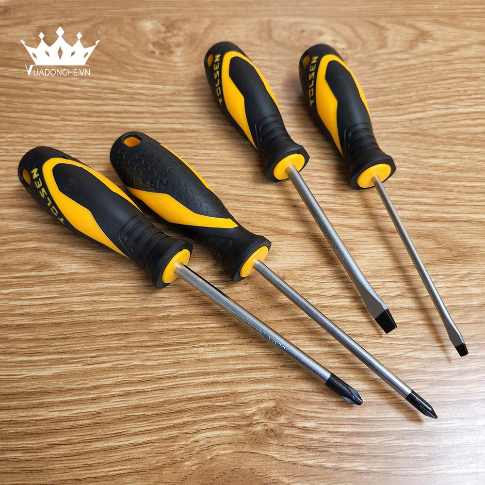 Bộ Tua Vít 4PCS TOLSEN 20179 Đầu Từ Tính Hoàn Thiện Màu Đen - Vua Đồ Nghề