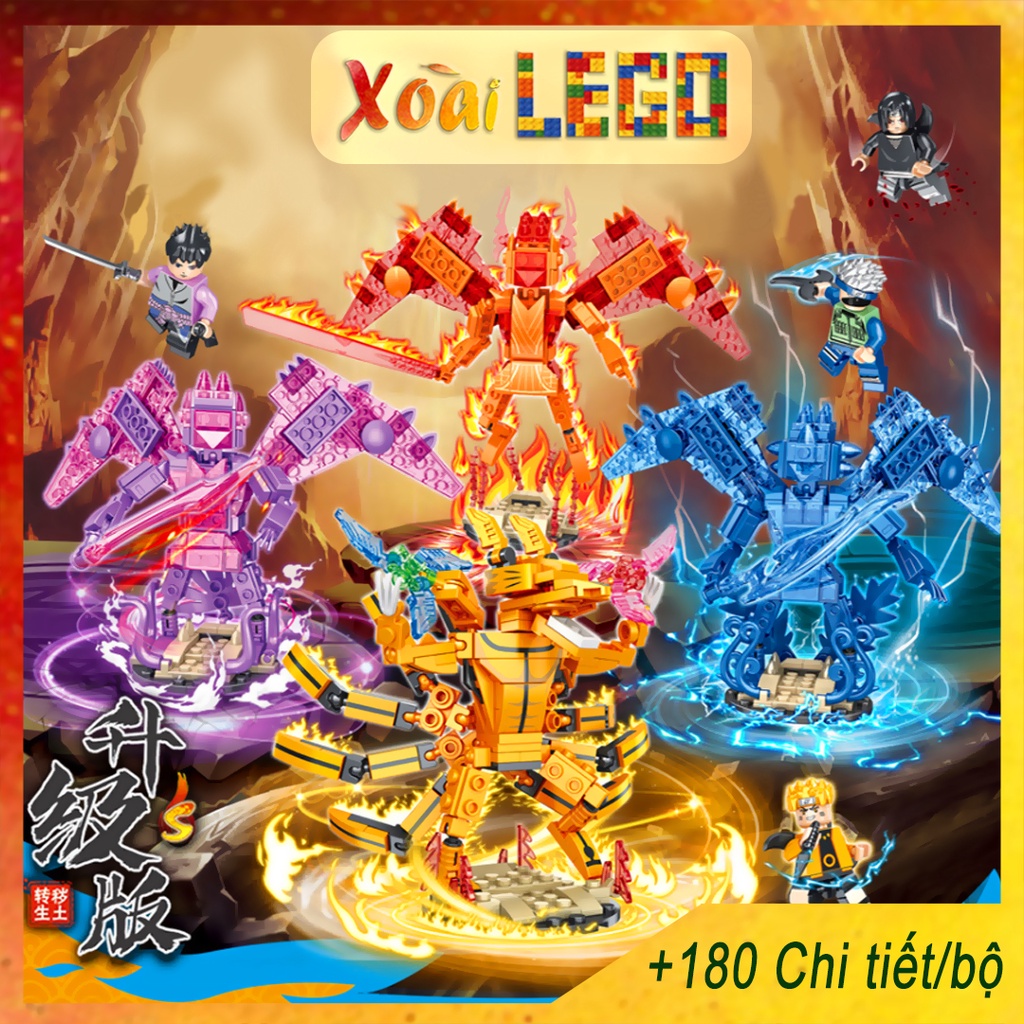 Đồ chơi lắp ráp naruto JX.90110 Cửu vĩ và các dạng Susanoo trong Naruto