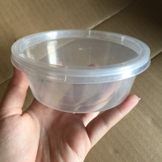 Hộp/hũ nhựa 250ml dẹp đựng slime - dụng cụ làm slime