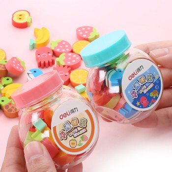 Hũ Gôm Tẩy 20 Cục Siêu Cute DELI Chính Hãng - Giúp Bé Tập Đếm