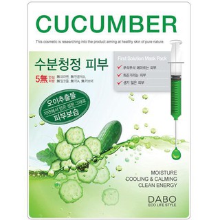[Sản phẩm chính hãng] Bộ 10 miếng đắp mặt nạ nhập khẩu Hàn Quốc Dabo tinh chất Dưa Leo 22g 
