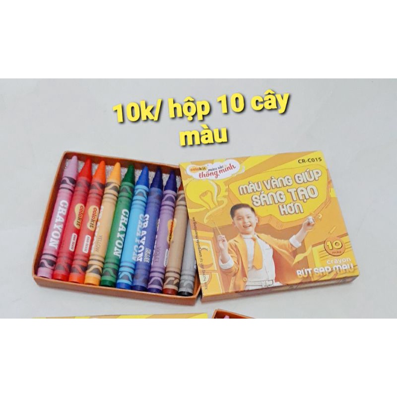 ❤ Hộp 10 bút sáp màu cho bé tô tranh ❤