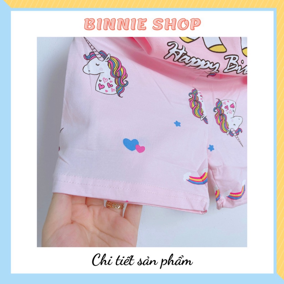 [DEAL SỐC] Đồ bộ bé gái BINNIE SHOP Quần áo bé gái chất thun cotton quảng châu xuất hàn cho bé từ 16-24kg (3-6 tuổi) BGT