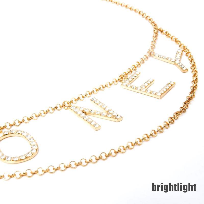 Thắt Lưng Dây Xích Đính Pha Lê Nhân Tạo Cổ Điển