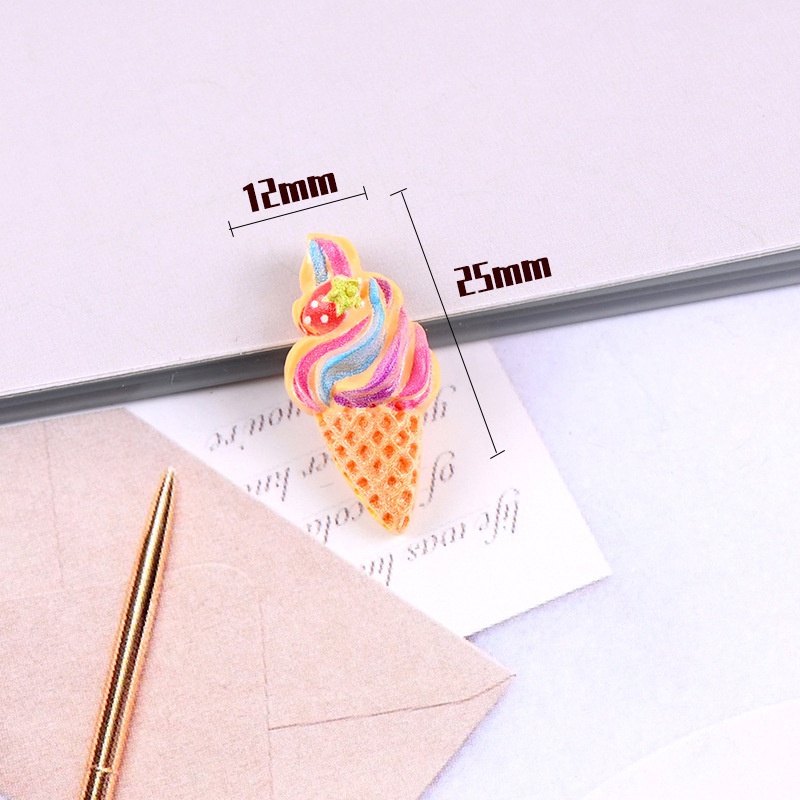 Set 10 Mô Hình Cây Kem Tình Yêu Bằng Nhựa Resin Diy #30