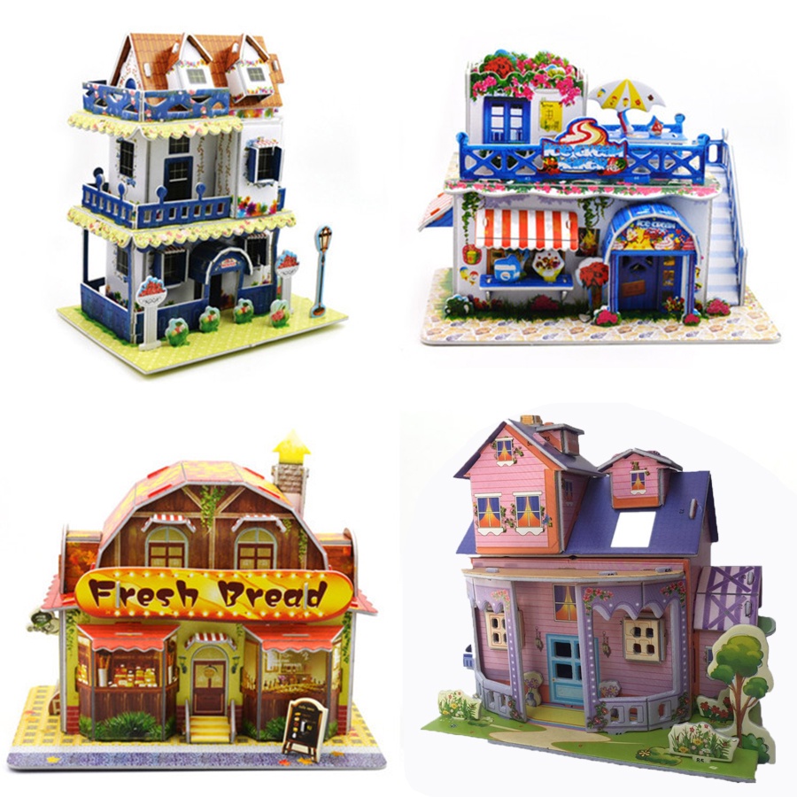 Đồ Chơi Mô Hình Nhà 3D Bằng Xốp Lắp Ráp Xếp Hình Cho Bé, Trang trí Nhà Cửa Decor Phòng Rất Đẹp