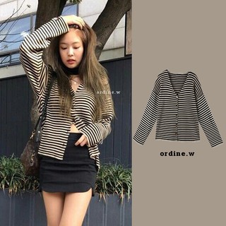 ORDER_Áo thun len mỏng kẻ ngang Jennie, TWICE Nayeon, Hyuna