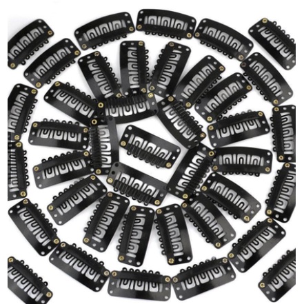 Sét 3 kẹp Tóc Giả chuyên dụng Hình Chữ U 3,2cm bằng kim loại