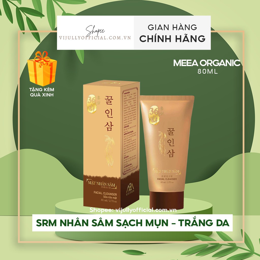 Sữa rửa mặt Meea Origin mật nhân sâm 36 vị ngừa mụn trắng da 80ml