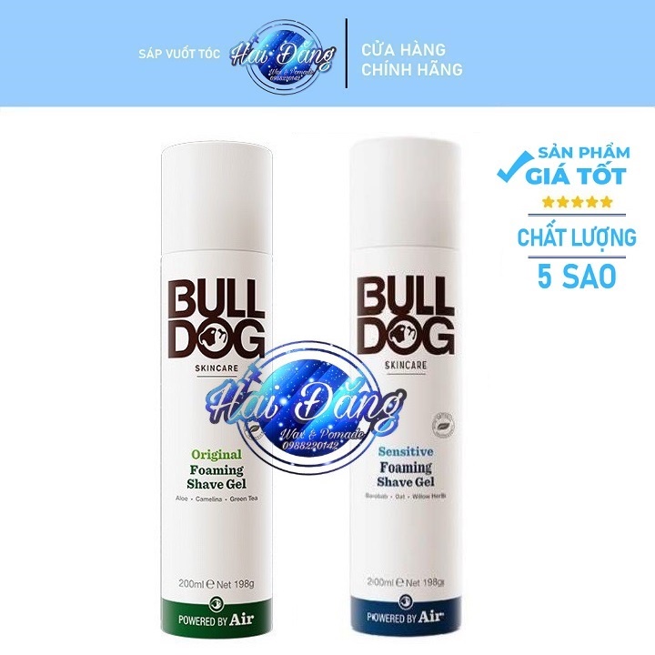 [ Chính Hãng UK ] Bọt cạo râu cho DA THƯỜNG và DA NHẠY CẢM Bulldog Original &amp; Sensitive Foaming Shave Gel - 200ml