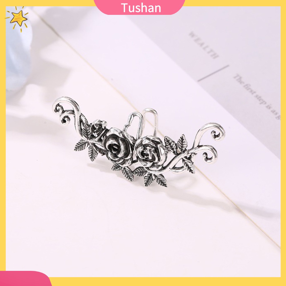 1 Khuyên Vành Tai Chạm Khắc Hình Hoa Hồng Cho Nữ