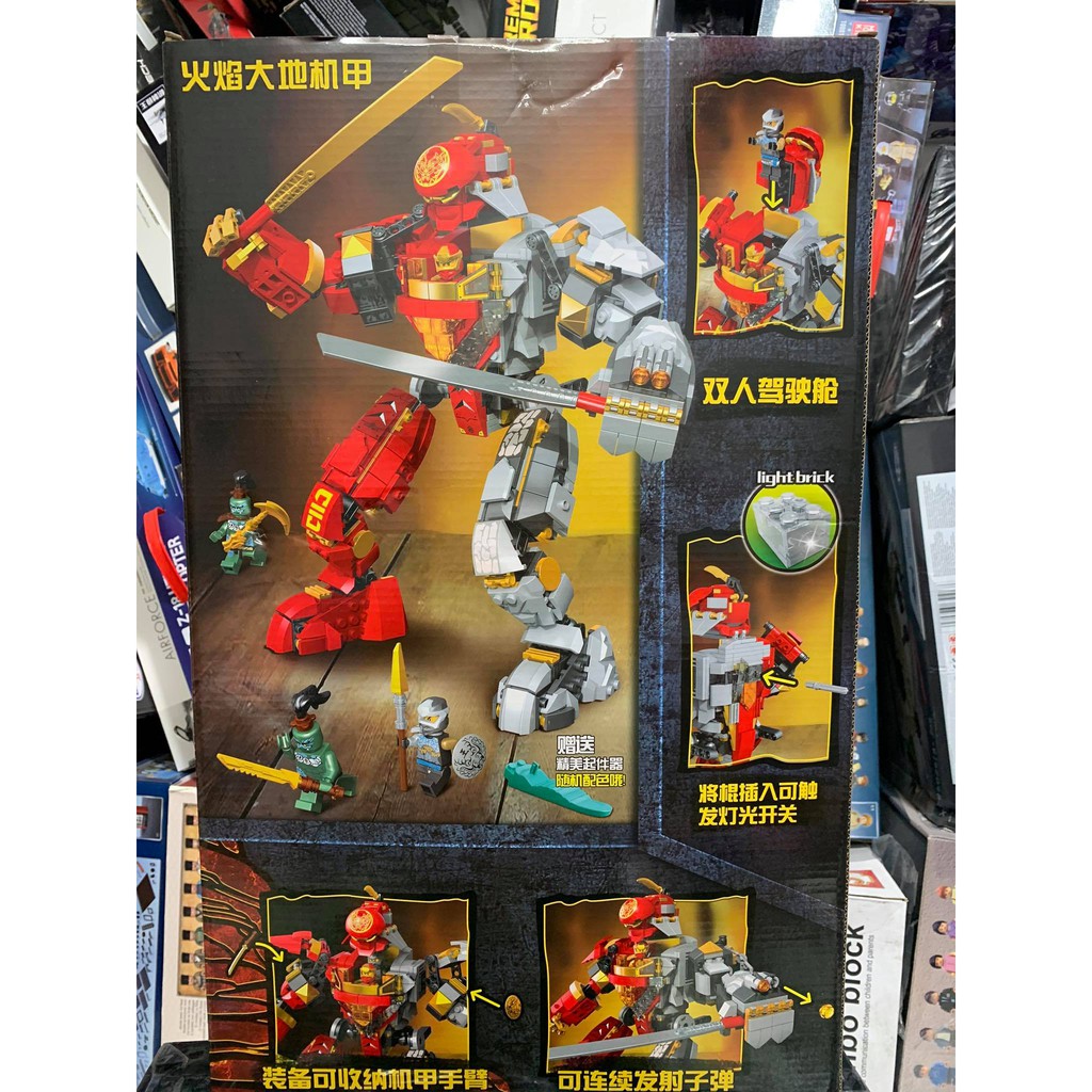 Ninjago 2022 Fire stone Mech Bộ đồ chơi lắp ráp Người máy nham thạch 838 chi tiết