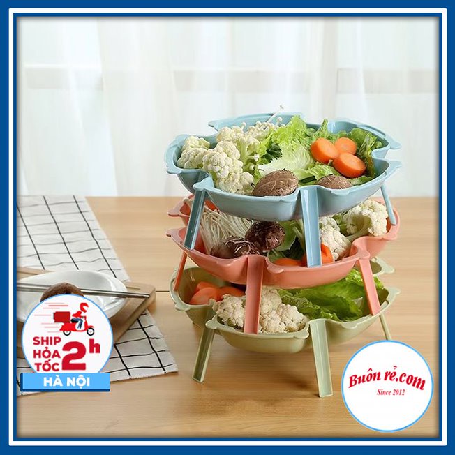 Bộ 3 Khay Việt Nhật 5697 đựng đồ ăn lẩu, nướng tiện lợi - Đĩa xếp tầng đựng mứt, hoa quả bánh kẹo - 01472