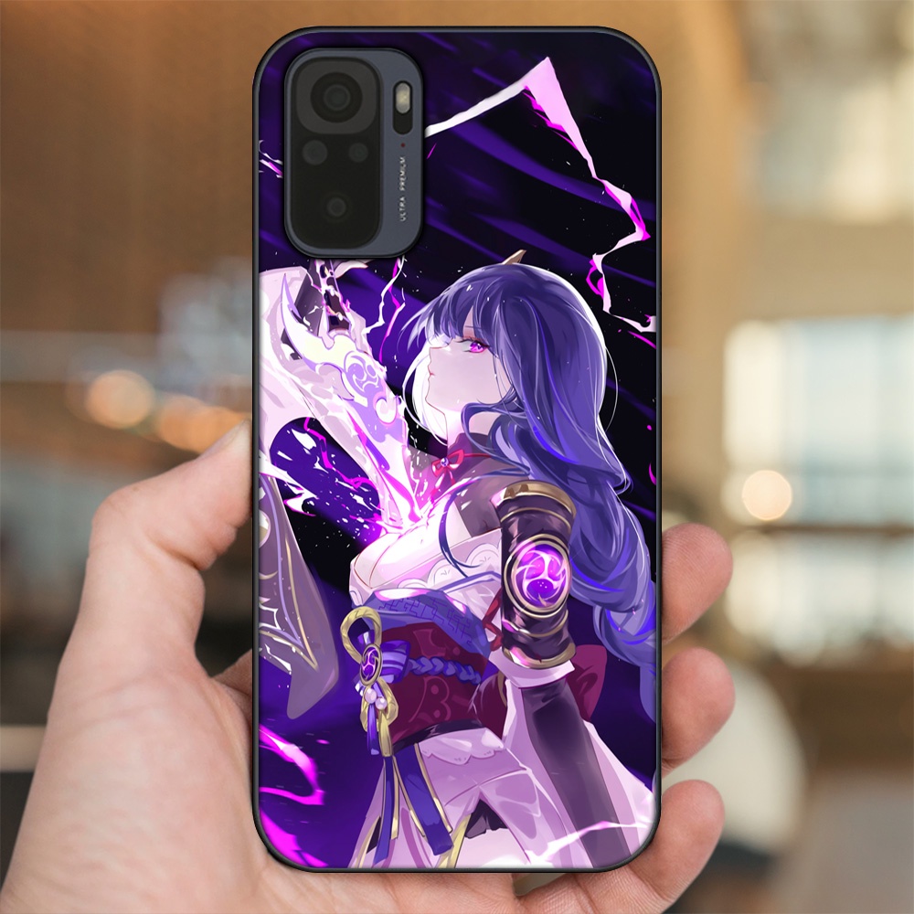 Ốp lưng Xiaomi Redmi Note 10, Note 10s viền đen in hình Raiden Shogun Genshin Impact