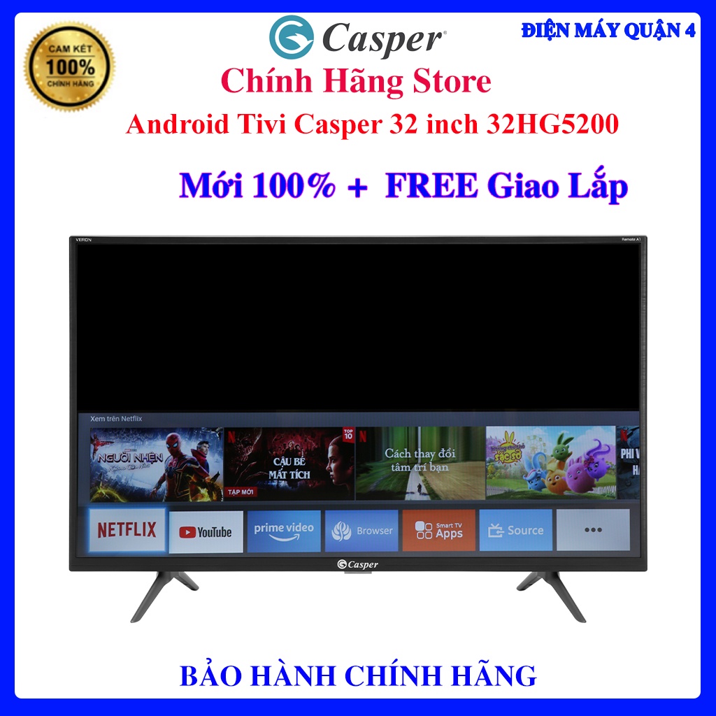 [Mã ELHAOCT giảm 15% đơn 50K] Android Tivi Casper 32 inch 32HG5200