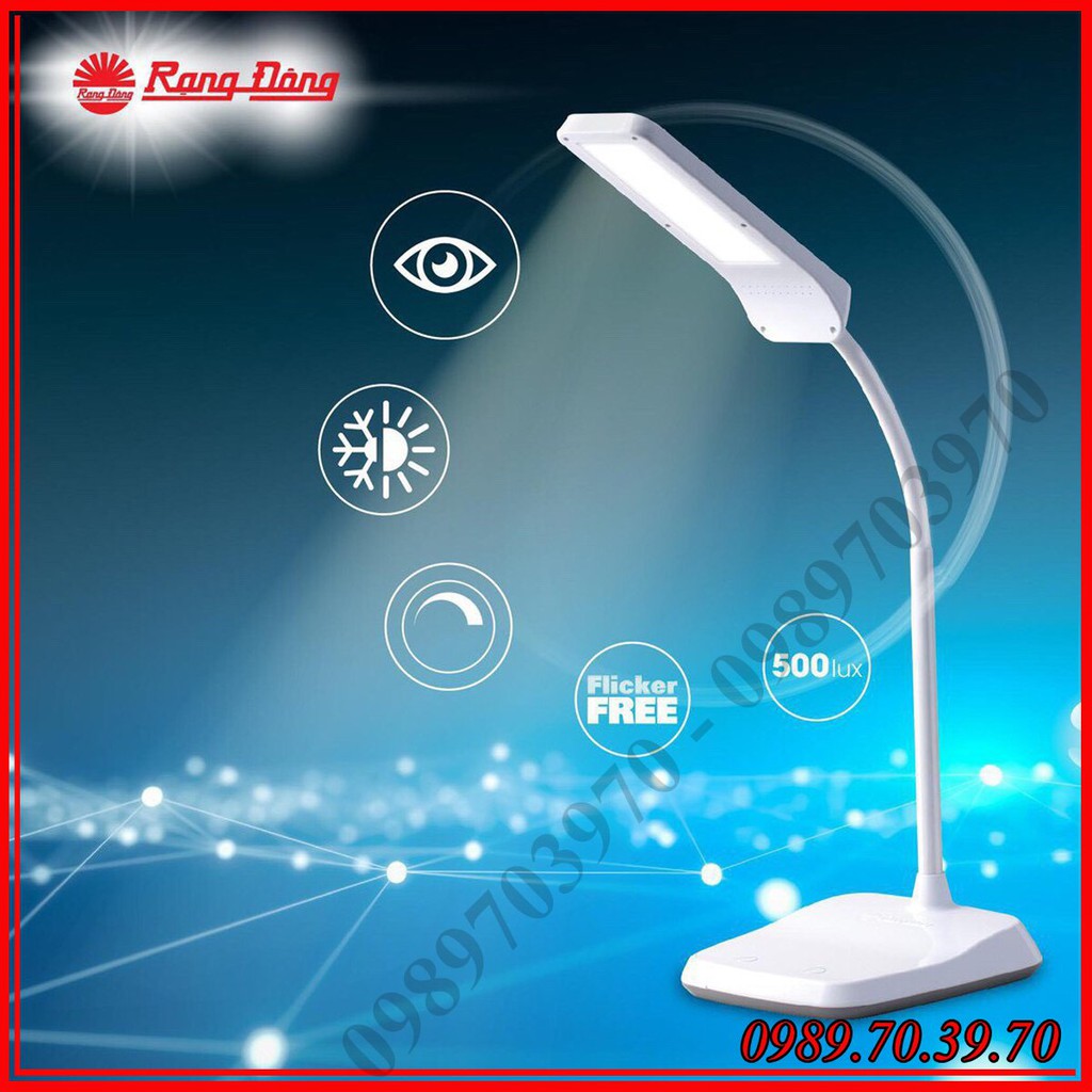 Đèn bàn chống cận thị, đèn đọc sách tăng giảm độ sáng và màu vàng nhẹ tránh đau mắt Rạng Đông