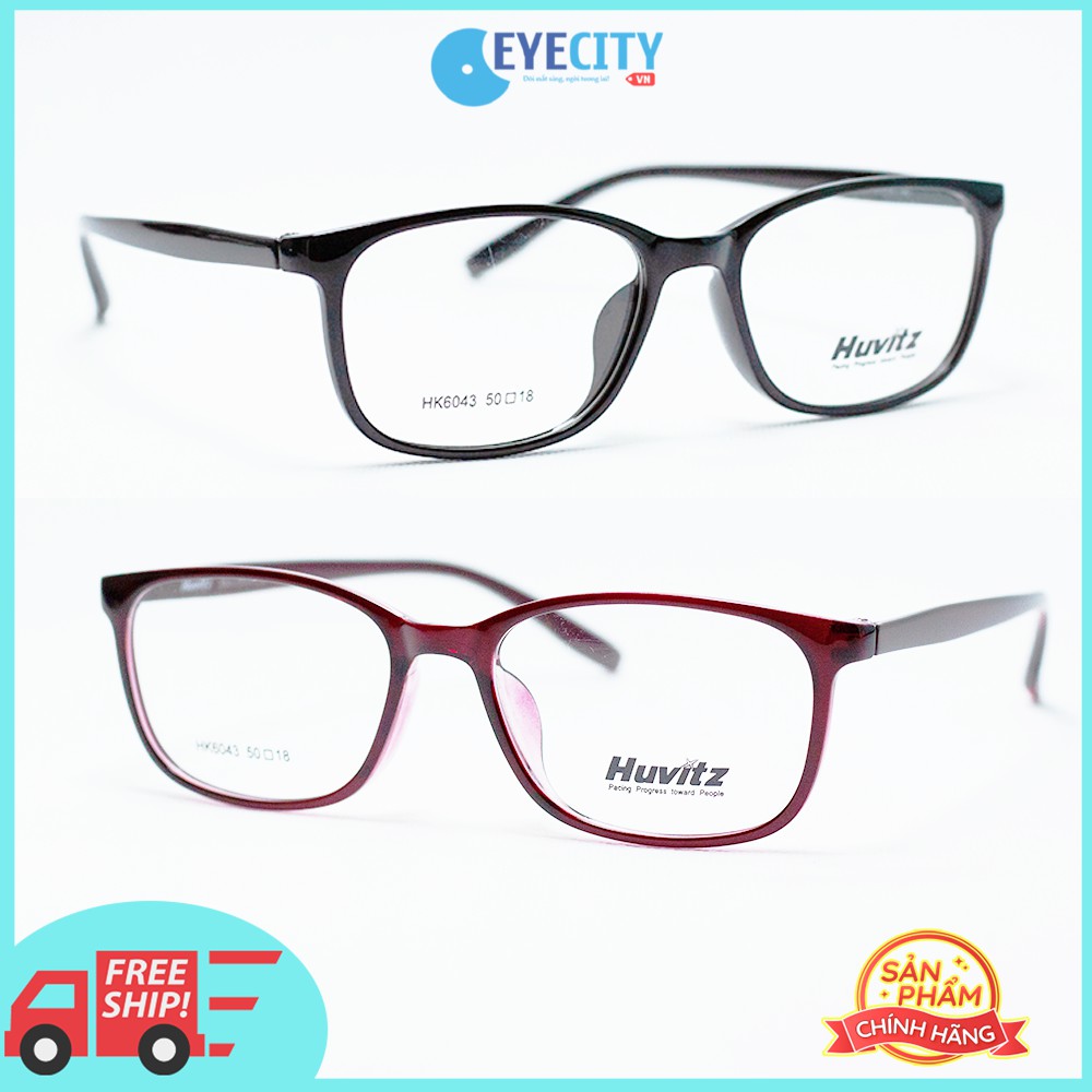 Gọng kính cận thời trang Hàn Quốc Huvitz nhựa dẻo HK6043 nhiều màu
