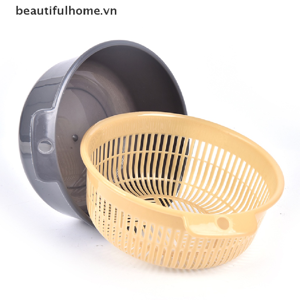 Rổ Rửa Rau Củ Quả Hai Lớp Có Thể Tháo Rời Tiện Lợi