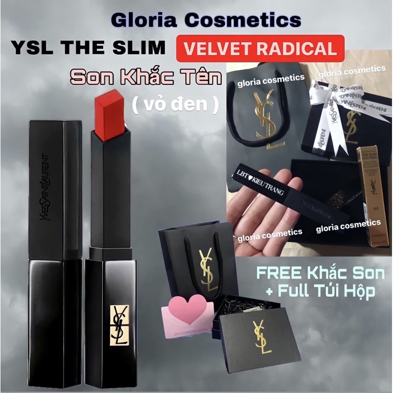 [100% AUTH] Son YSL Khắc Tên (bản vỏ ĐEN), FULL Túi Hộp,Son YSL Slim 301,302,303,304,305,306,307,308,309,313,314,315,312