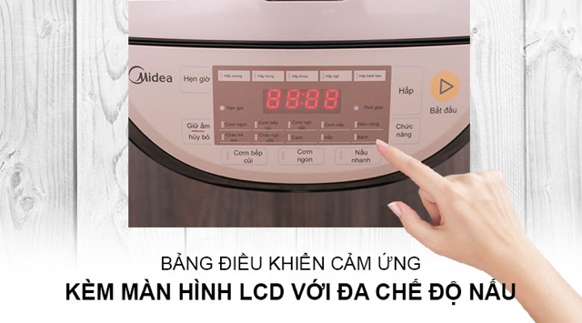 Nồi cơm điện cao tần Midea 1.5 lít MB-HS4007 ( hàng trưng bày ) Giữ ấm từ 12 - 24 giờ mà không làm thiu cơm