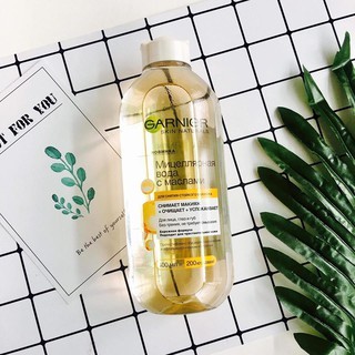 Nước tẩy trang Garnier Nga 400ml, 125ml dầu vàng nắp trắng | BigBuy360 - bigbuy360.vn