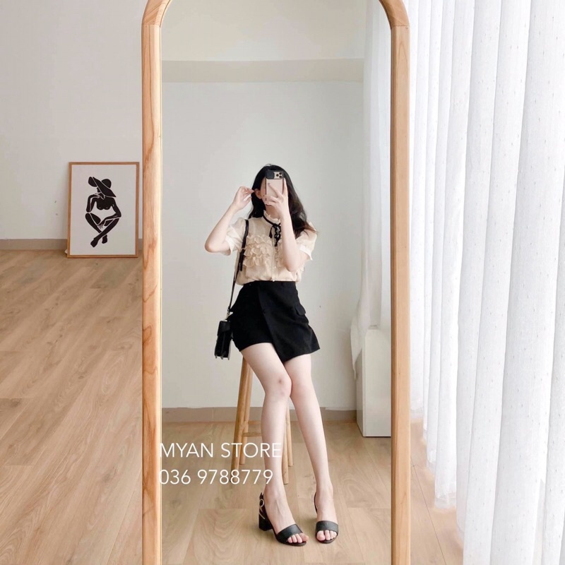 CHÂN VÁY TÚI TRƯỚC LỆCH VẠT CÚC BỌC (KÈM VIDEO ẢNH THẬT) | BigBuy360 - bigbuy360.vn