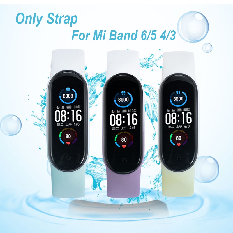 Dây Đeo Thay Thế Chất Liệu Silicon Màu Trơn Cho Xiaomi Band 6/3 Thế Hệ 4/5
