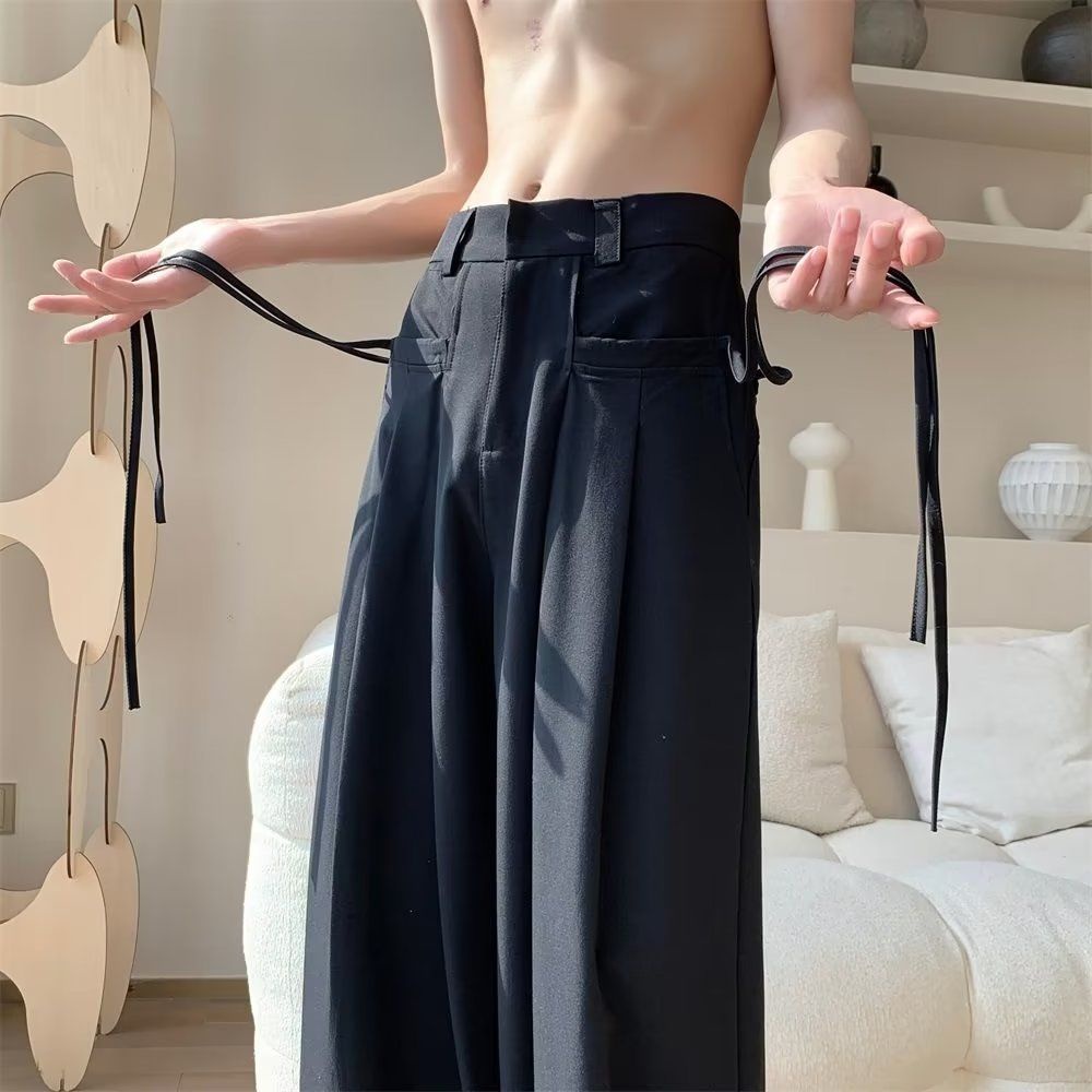 Quần Dài Lưng Cao Ống Suông Thời Trang Đường Phố Cá Tính Cho Nam