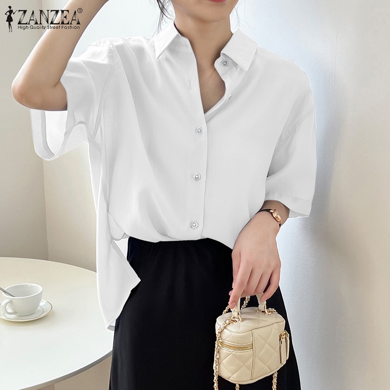 Áo sơ mi Zanzea tay ngắn thời trang dành cho nữ