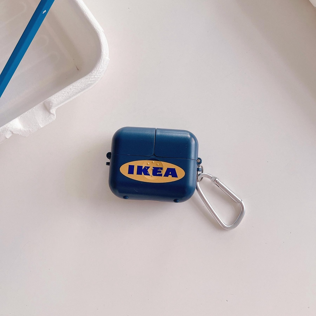 Vỏ Bảo Vệ Hộp Sạc Tai Nghe Bluetooth AirPods 1 2 pro 3 2021 gen3 Bằng PC Cứng Chống Rơi Họa Tiết IKEA Sáng Tạo