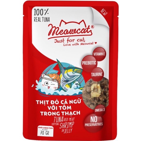 Pate Mèo Meowcat Gói 70g, Thức Ăn Cho Mèo Dạng Ướt Pate Mèo Meowcat