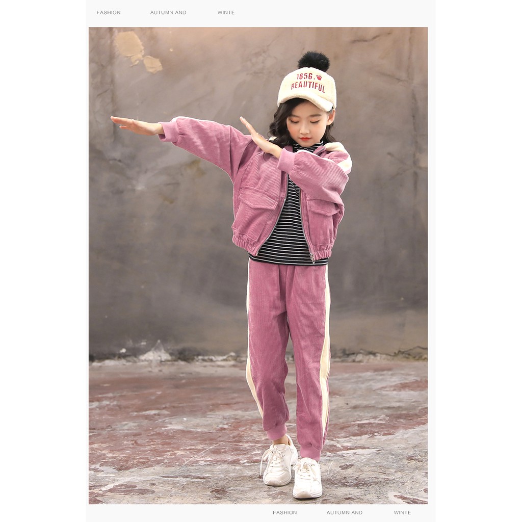 Đồ bộ cho bé gái Set quần áo nhung cao cấp full size Beeshop D22147
