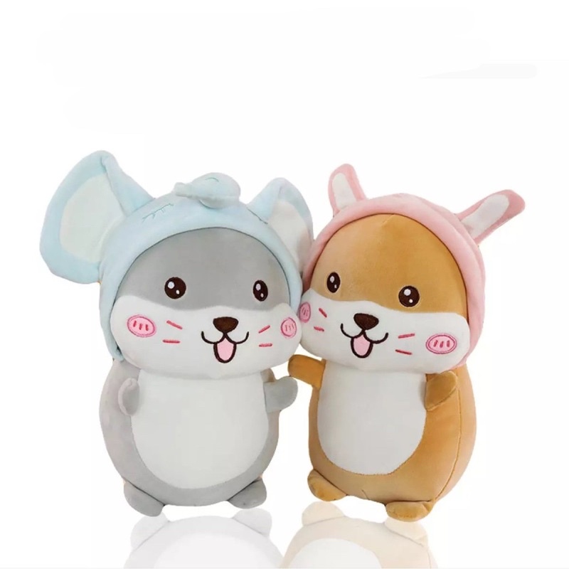 Gấu Bông Chuột Hamster Đội Mũ Siêu Mềm Mịn ❤️Xưởng Gấu Hoa Bình❤️