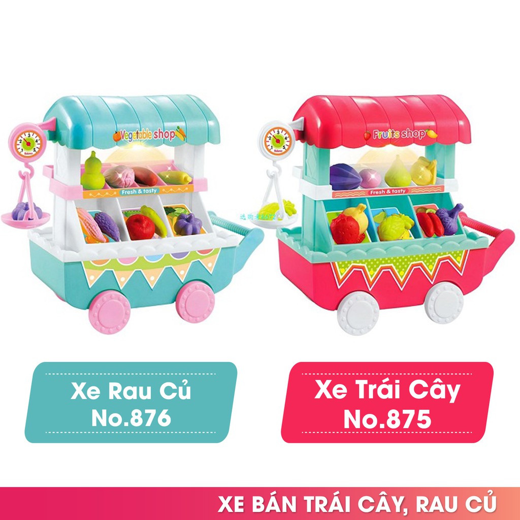 Xe trái cây, rau củ đồ chơi có nhạc có đèn, đồ chơi trẻ em từ 3 tuổi trở lên, tự lắp ráp DIY phát triển tính sáng tạo