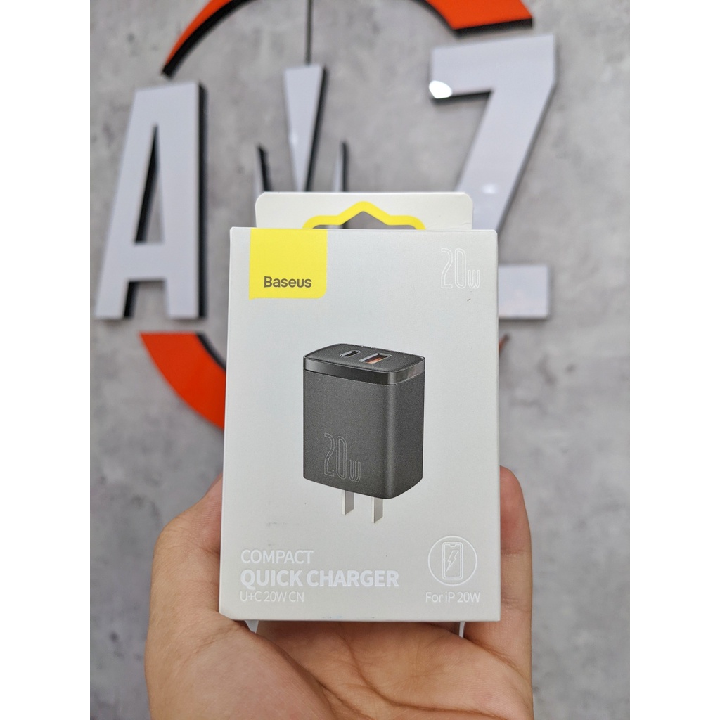 Củ sạc 20W U-C Baseus 2 cổng USB + Type C dùng tốt cho các dòng Iphone/Samsung An Toàn - Chính Hãng