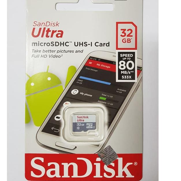 Thẻ Nhớ Micro Sd Sandisk 32gb Ultra Class10 Sdhc 32gb Không Có Adapter%