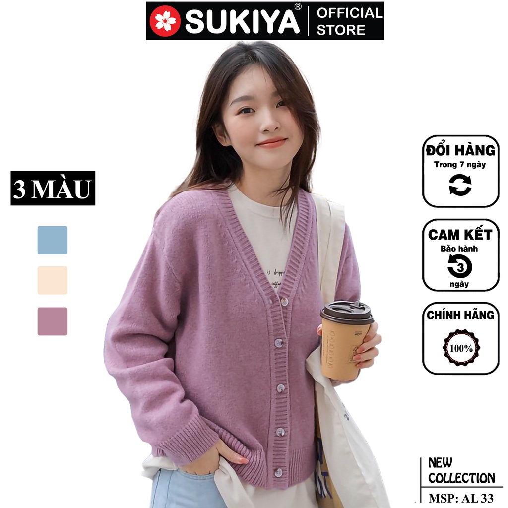 Áo Khoác Cardigan Nữ SUKIYA Dài Tay Dễ Thương Chất Len Lông Cừu Mềm Mại AL33 | BigBuy360 - bigbuy360.vn